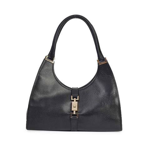 gucci black handbags leather|vintage black gucci shoulder bag.